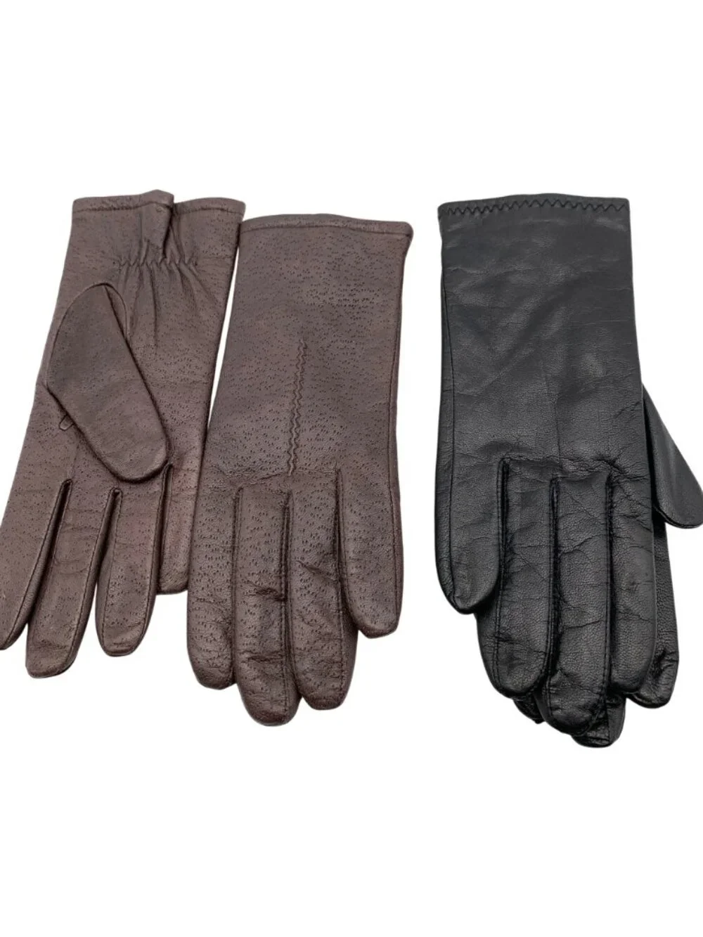 2 Vintage Leather Gloves Black Brown Size L 8 Winter Bentley Thinsulate Fownes
